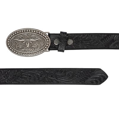 Image showing  Men's longhorn Trophy Buckle Belt with Interchangeable Snaps
