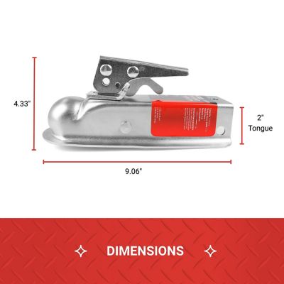 Image showing  1-7/8 in. Ball Straight Coupler with 2 in. Channel, 2,000 lb.