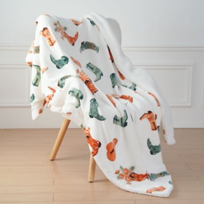 Image showing  Printed Cowboy Boots Throw Blanket