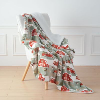 Image showing  Printed Winter on the Farm Throw Blanket