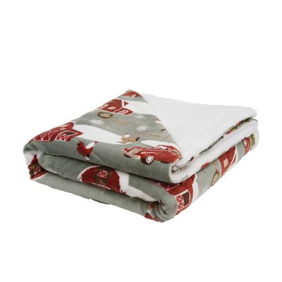 Image showing  Printed Winter on the Farm Throw Blanket