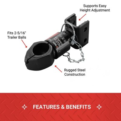 Image showing  2-5/16 in. Ball Adjustable Channel-Mount Trailer Coupler, 12,500 lb.