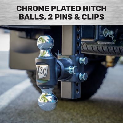 Image showing  2 in. Adjustable Dual-Ball Hitch Mount with 2 in. and 2-5/16 in. Balls, 6 in. Drop, 10,000 lb. Capacity
