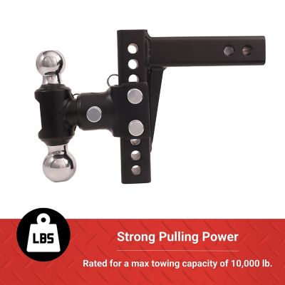 Image showing 6 th Tractor Supply 2 in. Adjustable Dual-Ball Hitch Mount with 2 in. and 2-5/16 in. Balls, 6 in. Drop, 10,000 lb. Capacity