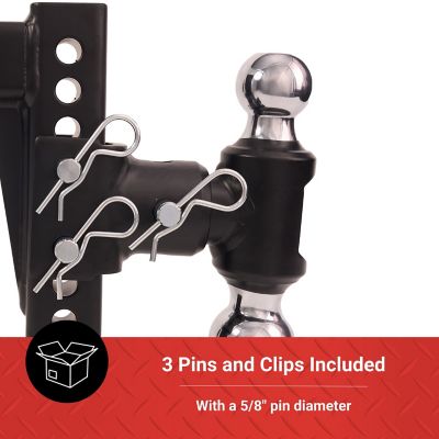 Image showing 7 th Tractor Supply 2 in. Adjustable Dual-Ball Hitch Mount with 2 in. and 2-5/16 in. Balls, 6 in. Drop, 10,000 lb. Capacity