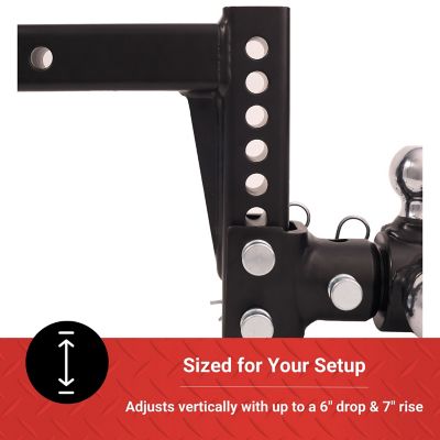 Image showing 7 th Tractor Supply 2 in. Adjustable Tri-Ball Hitch Mount with 1-7/8 in., 2 in. and 2-5/16 in. Balls, 6 in. Drop, 10,000 lb. Capacity