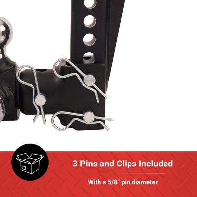 Image showing 8 th Tractor Supply 2 in. Adjustable Tri-Ball Hitch Mount with 1-7/8 in., 2 in. and 2-5/16 in. Balls, 6 in. Drop, 10,000 lb. Capacity