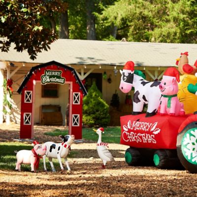 Image showing  21 in. Metal Christmas Cow Statue