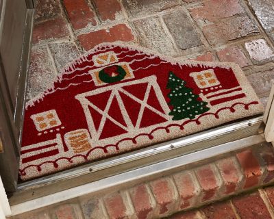 Image showing  Snowy Barn Coir Christmas Door Mat, 32 in.