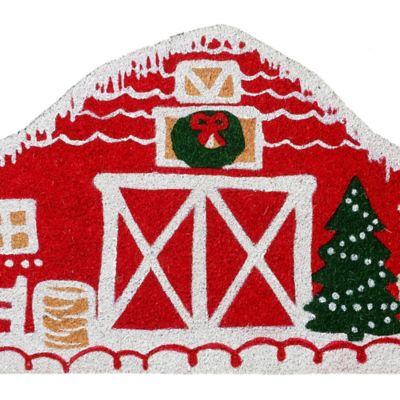 Image showing  Snowy Barn Coir Christmas Door Mat, 32 in.