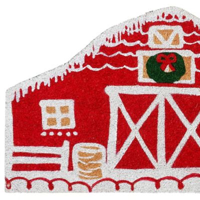 Image showing  Snowy Barn Coir Christmas Door Mat, 32 in.