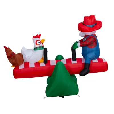 Image showing  6 ft. Animated Airblown Santa with Chickens