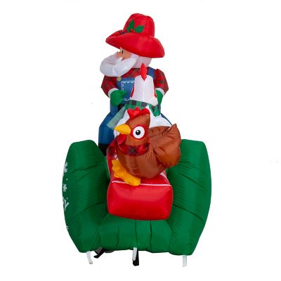 Image showing  6 ft. Animated Airblown Santa with Chickens