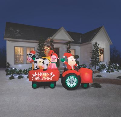 Image showing  10 ft. Airblown Santa Barnyard Hayride