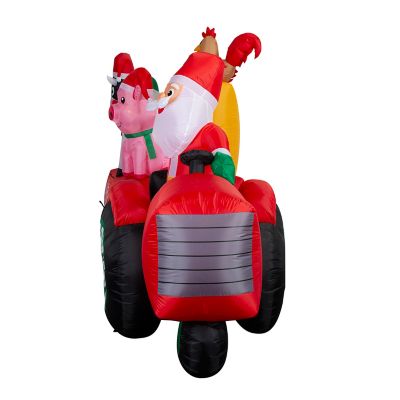 Image showing  10 ft. Airblown Santa Barnyard Hayride