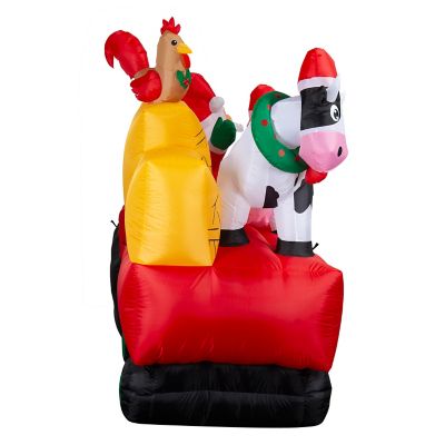 Image showing  10 ft. Airblown Santa Barnyard Hayride