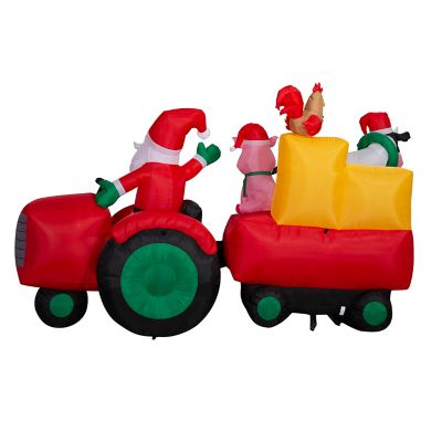 Image showing  10 ft. Airblown Santa Barnyard Hayride