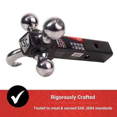 Image showing 6 th Tractor Supply 2 in. Tri-Ball Hitch Mount with Hook & 1-7/8 in., 2 in. & 2-5/16 in. Balls, 10,000 lb. Capacity