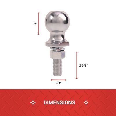 Image showing  2 in. Class II Hitch Ball, 3,500 lb. Capacity, Chrome