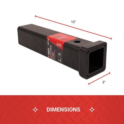 Image showing  2 in. Receiver Tube with Collar, 12 in. L, Matte Black