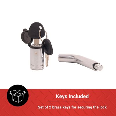Image showing  2-1/2 in. Bent Pin Receiver Lock, 5/8 in. Pin Diameter, Chrome