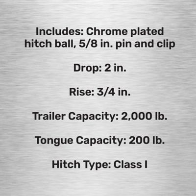 Image showing  2 in. Towing Starter Kit with 1-7/8 in. Ball, 2 in. Drop, 2,000 lb. Capacity