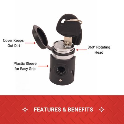 Image showing  1-1/4 in. to 2-1/2 in. Dual Bent Pin Receiver Lock, 1/2 in. and 5/8 in. Pin Diameter, Chrome