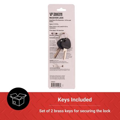 Image showing  1-1/4 in. to 2-1/2 in. Dual Bent Pin Receiver Lock, 1/2 in. and 5/8 in. Pin Diameter, Chrome