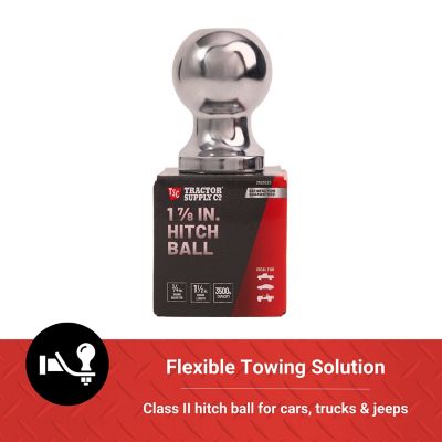 Image showing  1-7/8 in. Class II Hitch Ball, 3/4 in. x 1-1/2 in. Shank, 3,500 lb. Capacity, Chrome