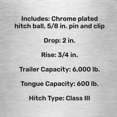 Image showing  2 in. Towing Starter Kit with 2 in. Ball, 2 in. Drop, 6,000 lb. Capacity