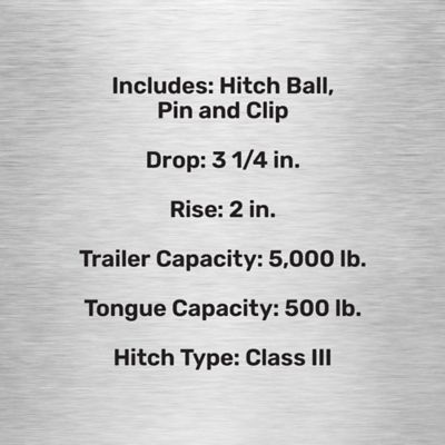 Image showing  2 in. Towing Starter Kit with 2 in. Ball, 3-1/4 in. Drop, 5,000 lb. Capacity