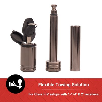 Image showing  2 in. Sleeved Dogbone Receiver Lock, 5/8 in. Pin Diameter, Black Nickel