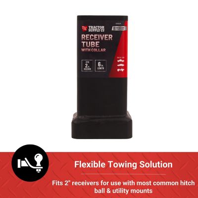 Image showing  2 in. Receiver Tube with Collar, 6 in. L, Matte Black