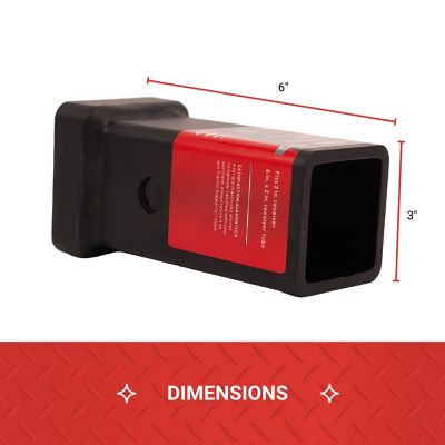 Image showing  2 in. Receiver Tube with Collar, 6 in. L, Matte Black