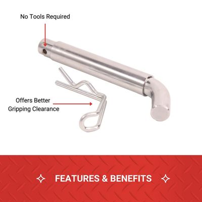 Image showing  Sleeved Ball Mount Pin and Ergonomic Clip for 2 in., 2-1/2 in. and 3 in. Receivers, 3/4 in., Chrome