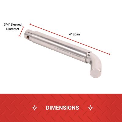 Image showing  Sleeved Ball Mount Pin and Ergonomic Clip for 2 in., 2-1/2 in. and 3 in. Receivers, 3/4 in., Chrome