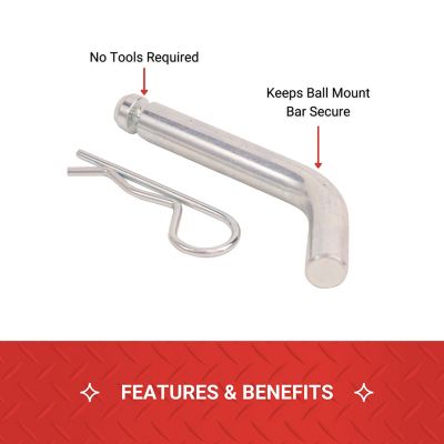 Image showing  Ball Mount Pin and Clip for 2 in. Receivers, 5/8 in., Zinc
