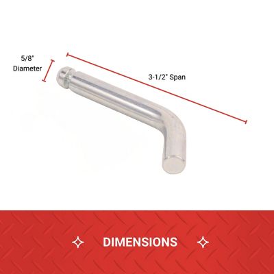 Image showing  Ball Mount Pin and Clip for 2-1/2 in. Receivers, 5/8 in., Zinc