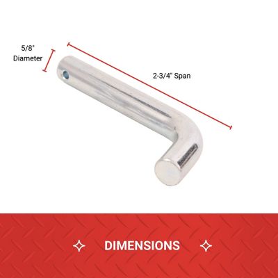 Image showing  Ball Mount Pin and Ergonomic Clip for 2 in. Receivers, 5/8 in., Zinc
