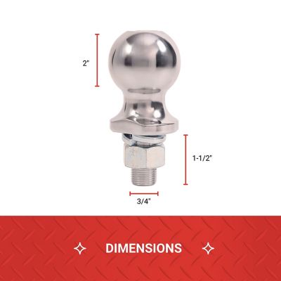 Image showing  2 in. Class II Hitch Ball, 3500 lb. Capacity, Chrome