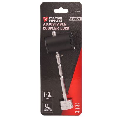 Image showing 6 th Tractor Supply 1/4 in. Pin Adjustable Coupler Lock, 1 in. to 3 in., Chrome