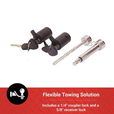 Image showing  5/8 in. and 1/4 in. Pin Coupler Lock Set, 1 to 3 in., Chrome