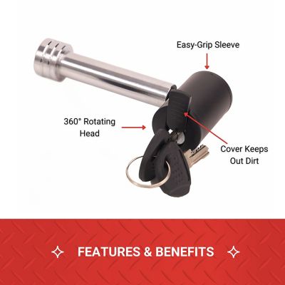 Image showing  5/8 in. and 1/4 in. Pin Coupler Lock Set, 1 to 3 in., Chrome