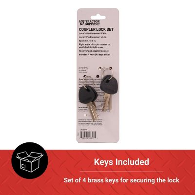 Image showing 5 th Tractor Supply 5/8 in. and 1/4 in. Pin Coupler Lock Set, 1 to 3 in., Chrome