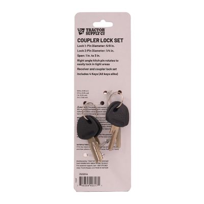 Image showing 7 th Tractor Supply 5/8 in. and 1/4 in. Pin Coupler Lock Set, 1 to 3 in., Chrome