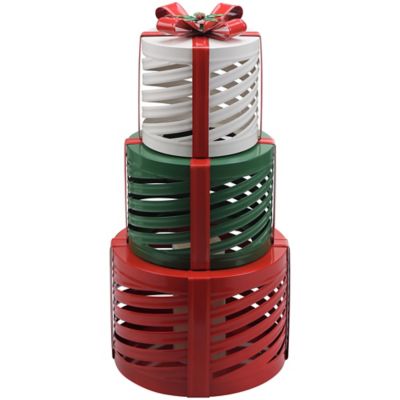 Image showing  23 in. Battery-Powered LED Christmas Gift Lantern Decoration