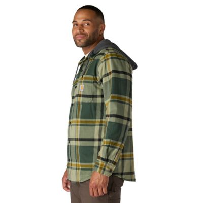 Image showing 2 th Carhartt Men's Hamilton Rugged Flex Relaxed Fit Flannel Fleece Lined Hooded Shirt Jacket