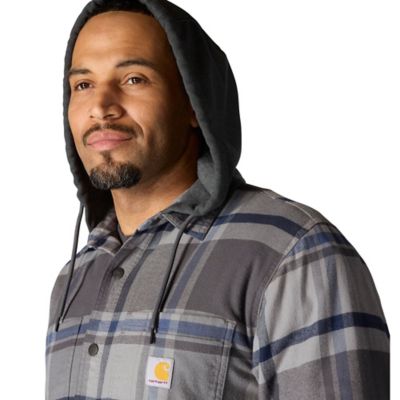 Image showing  Men's Hamilton Rugged Flex Relaxed Fit Flannel Fleece Lined Hooded Shirt Jacket