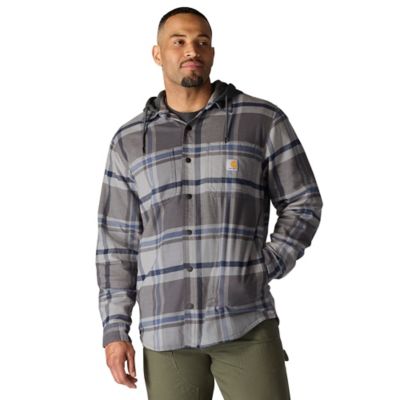 Image showing  Men's Hamilton Rugged Flex Relaxed Fit Flannel Fleece Lined Hooded Shirt Jacket