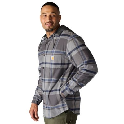 Image showing  Men's Hamilton Rugged Flex Relaxed Fit Flannel Fleece Lined Hooded Shirt Jacket